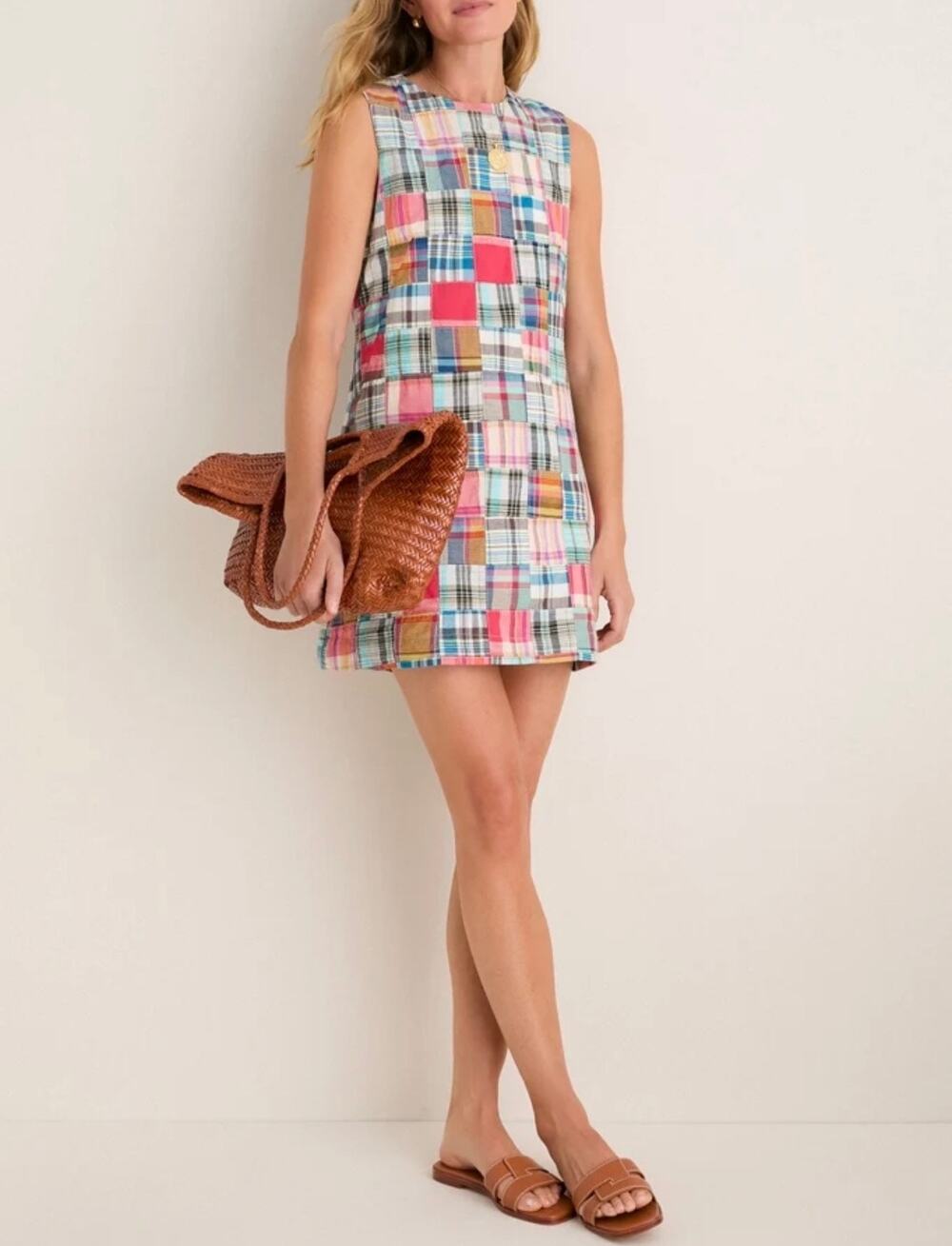NEW Tuckernuck Heritage Madras Hinkley Mini Dress Size 4 Patchwork Plaid